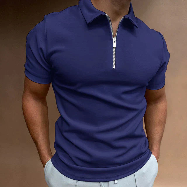 Strazoro | Polo Shirt Met Rits | Heren Casual Polo | Zomer Top