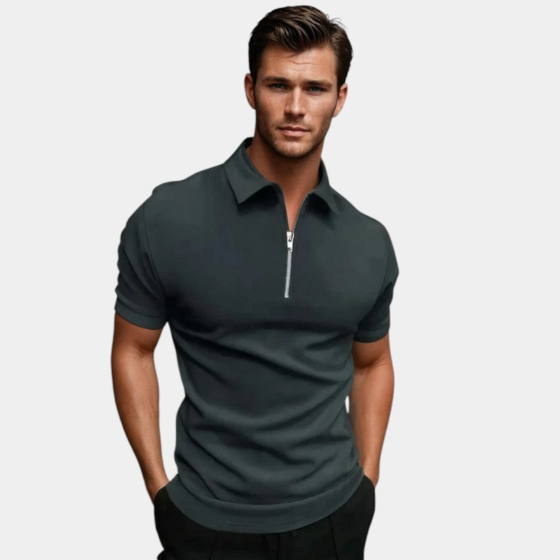 Strazoro | Heren Polo | Stretch | Effen Kleur | Rits