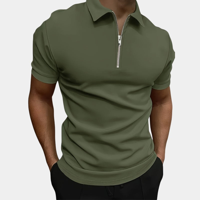 Strazoro | Heren Polo | Stretch | Effen Kleur | Rits