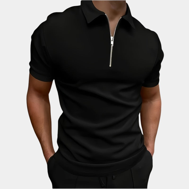 Strazoro | Heren Polo | Stretch | Effen Kleur | Rits