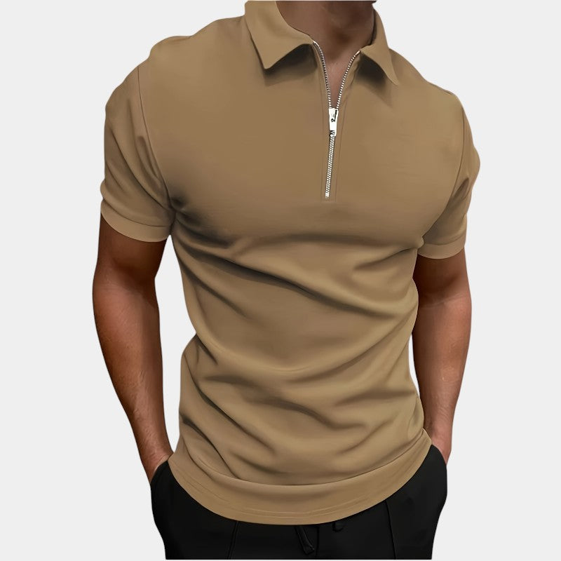 Strazoro | Heren Polo | Stretch | Effen Kleur | Rits