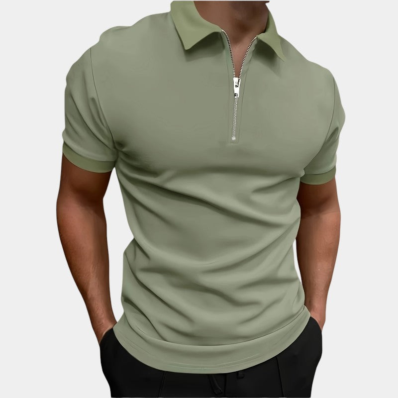Strazoro | Heren Polo | Stretch | Effen Kleur | Rits