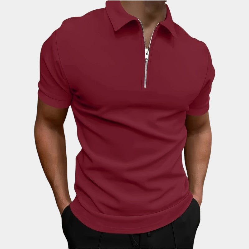 Strazoro | Heren Polo | Stretch | Effen Kleur | Rits