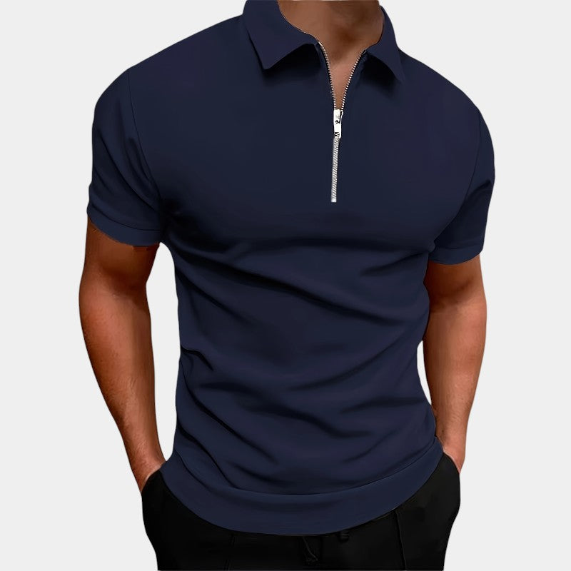 Strazoro | Heren Polo | Stretch | Effen Kleur | Rits