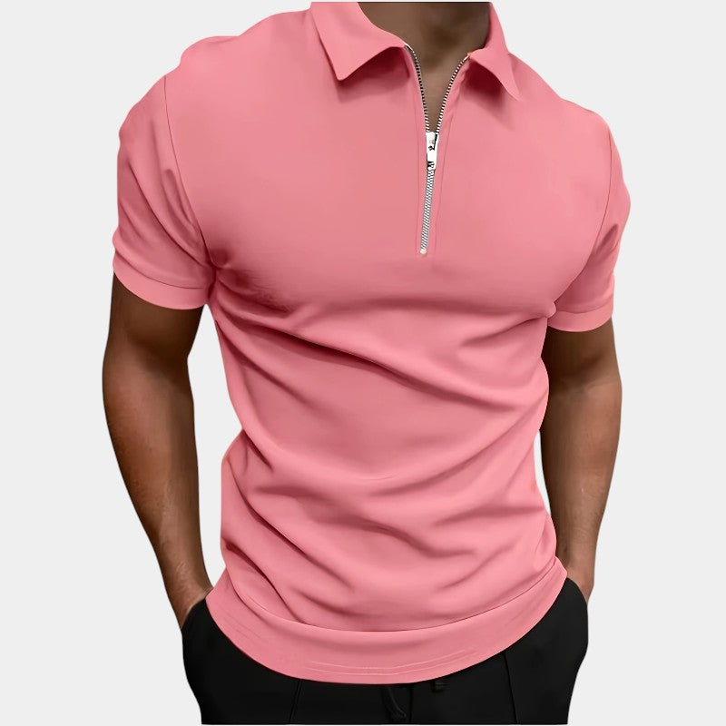 Strazoro | Heren Polo | Stretch | Effen Kleur | Rits