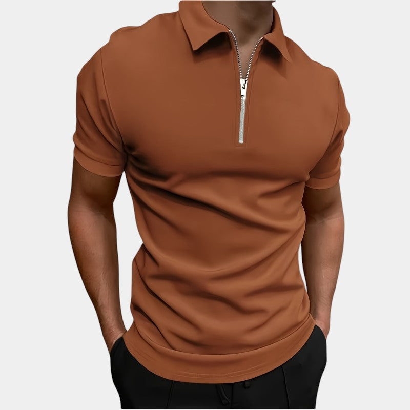 Strazoro | Heren Polo | Stretch | Effen Kleur | Rits