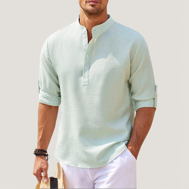 Strazoro | HerenBlouse | Linnen Stof | | Lange Mouwen