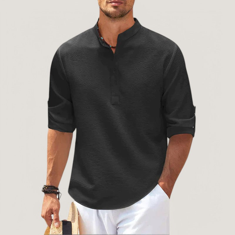 Strazoro | HerenBlouse | Linnen Stof | | Lange Mouwen