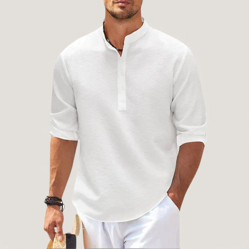 Strazoro | HerenBlouse | Linnen Stof | | Lange Mouwen